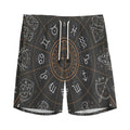 Vintage Zodiac Circle Print Men's Athletic Shorts