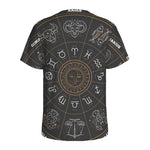 Vintage Zodiac Circle Print Men's Sports T-Shirt