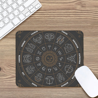 Vintage Zodiac Circle Print Mouse Pad