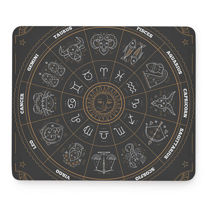 Vintage Zodiac Circle Print Mouse Pad