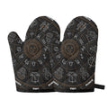 Vintage Zodiac Circle Print Oven Mitts