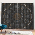 Vintage Zodiac Circle Print Pencil Pleat Curtains