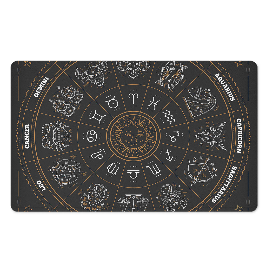 Vintage Zodiac Circle Print Polyester Doormat