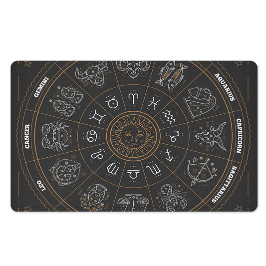 Vintage Zodiac Circle Print Polyester Doormat