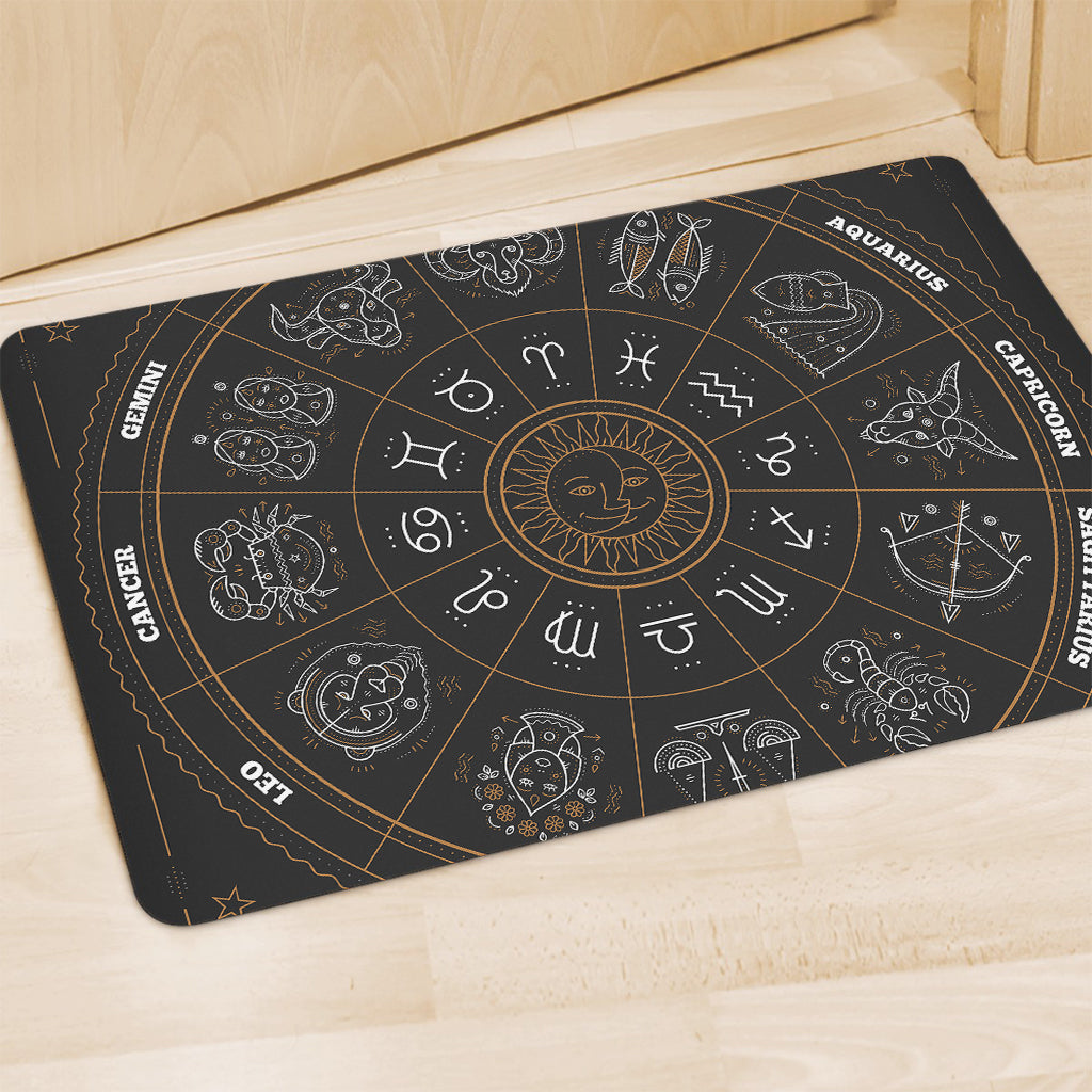 Vintage Zodiac Circle Print Polyester Doormat