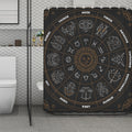 Vintage Zodiac Circle Print Polyester Shower Curtain