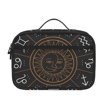 Vintage Zodiac Circle Print Portable Lunch Bag