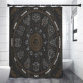 Vintage Zodiac Circle Print Premium Shower Curtain