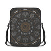 Vintage Zodiac Circle Print Rectangular Crossbody Bag