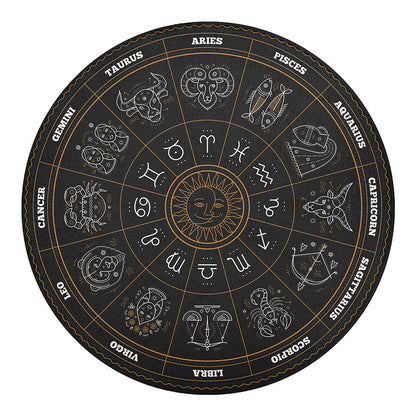 Vintage Zodiac Circle Print Round Blanket