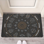 Vintage Zodiac Circle Print Rubber Doormat
