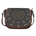 Vintage Zodiac Circle Print Saddle Bag