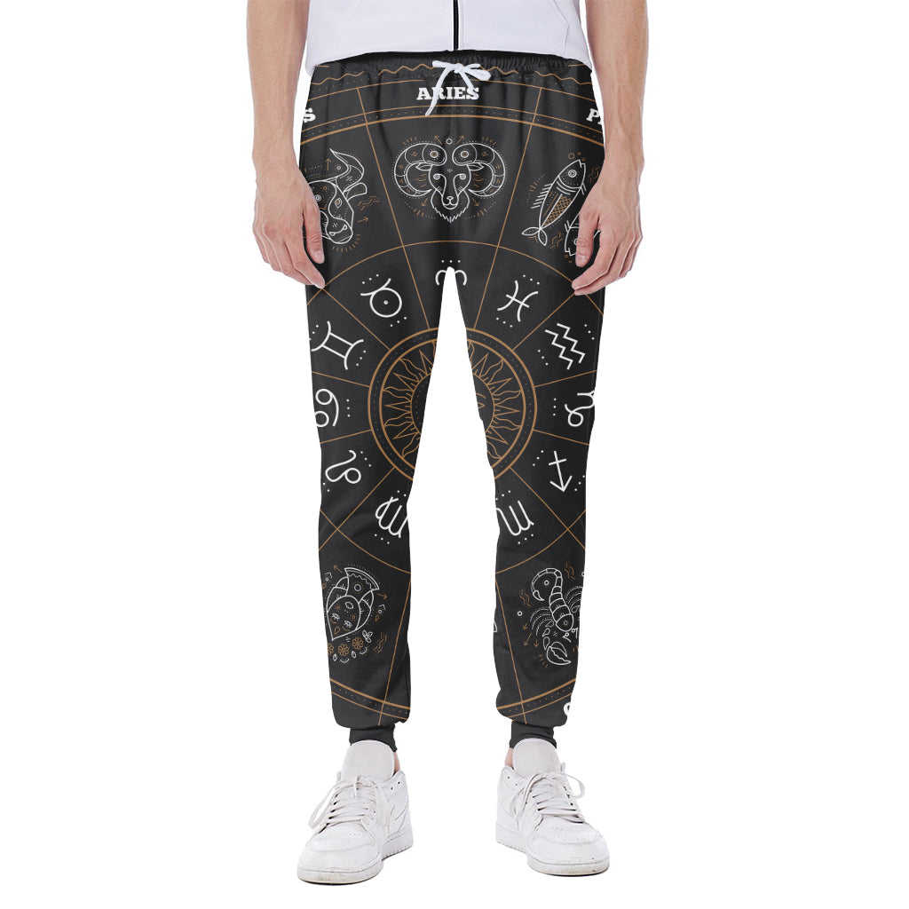 Vintage Zodiac Circle Print Scuba Joggers