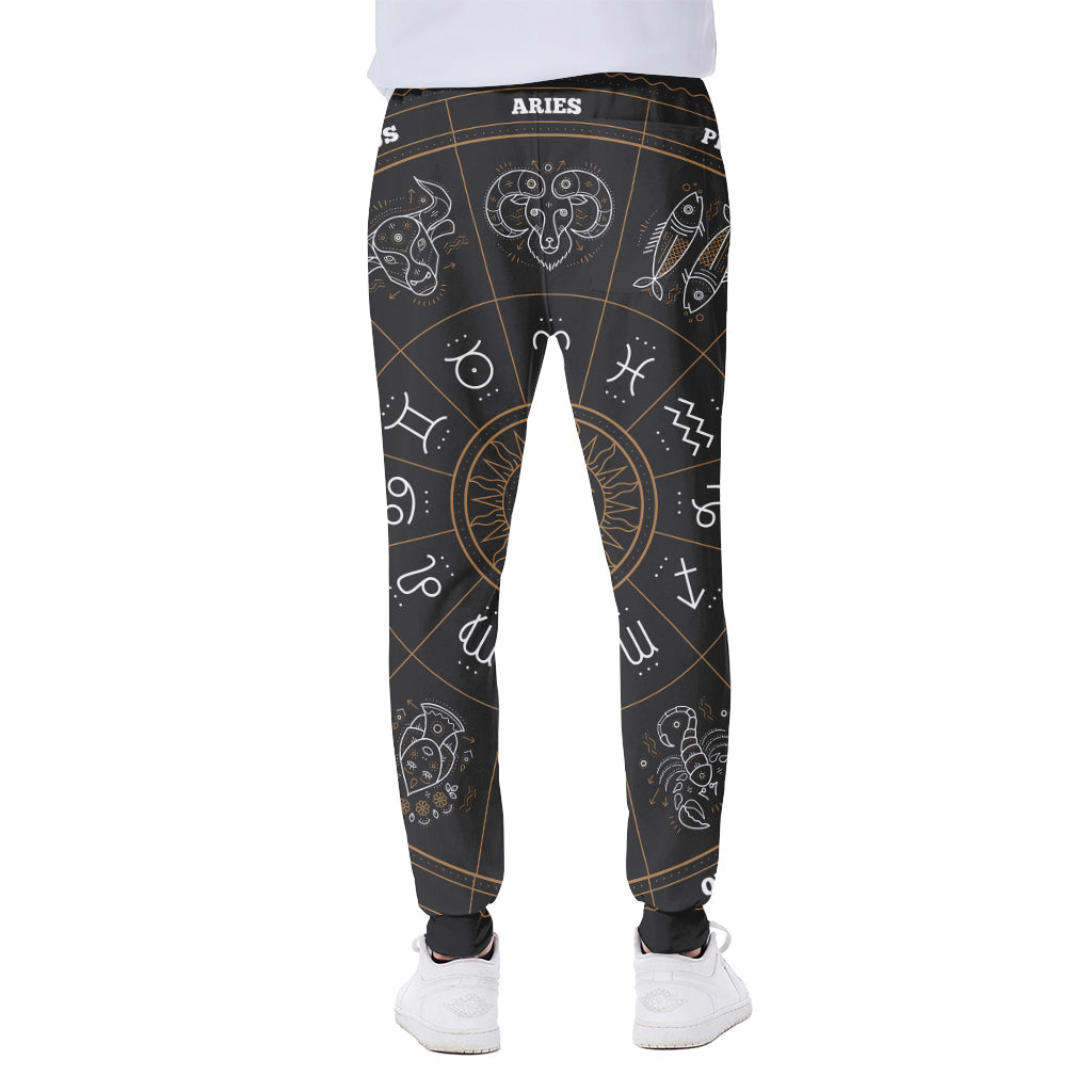Vintage Zodiac Circle Print Scuba Joggers