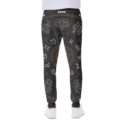 Vintage Zodiac Circle Print Scuba Joggers