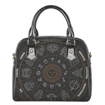 Vintage Zodiac Circle Print Shoulder Handbag