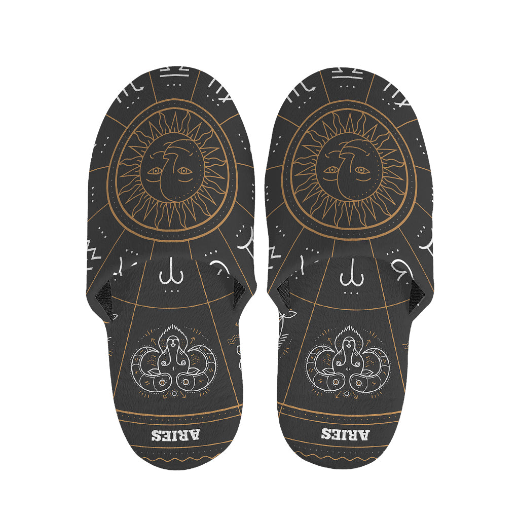Vintage Zodiac Circle Print Slippers