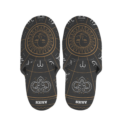 Vintage Zodiac Circle Print Slippers