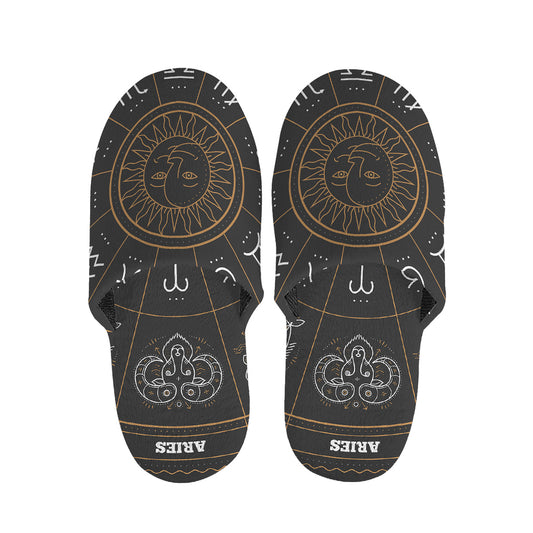 Vintage Zodiac Circle Print Slippers