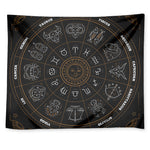 Vintage Zodiac Circle Print Tapestry