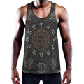 Vintage Zodiac Circle Print Men's Workout Tank Top