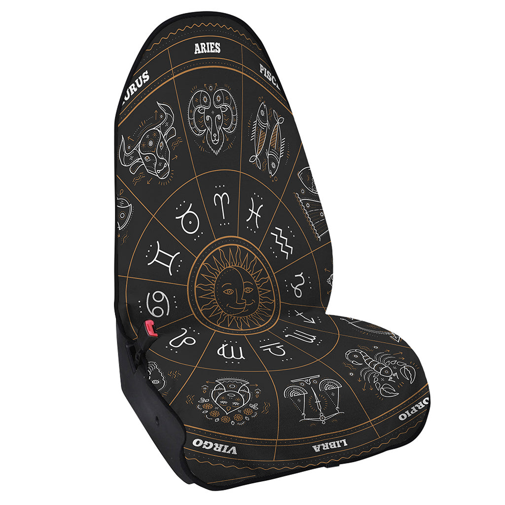 Vintage Zodiac Circle Print Waterproof Car Seat Cover