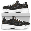 Vintage Zodiac Circle Print White Chunky Shoes