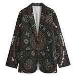 Vintage Zodiac Circle Print Women's Blazer