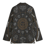 Vintage Zodiac Circle Print Women's Blazer