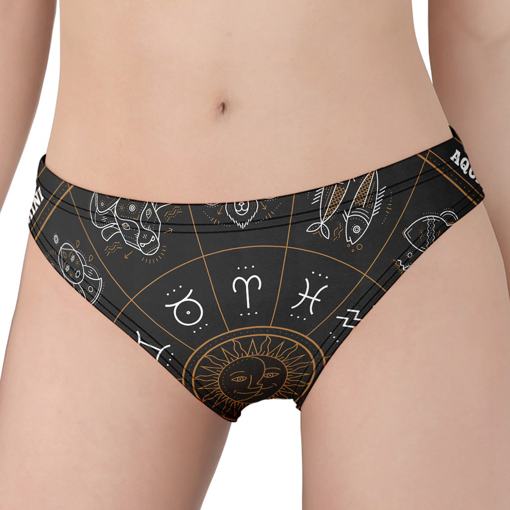 Vintage Zodiac Circle Print Women's Panties