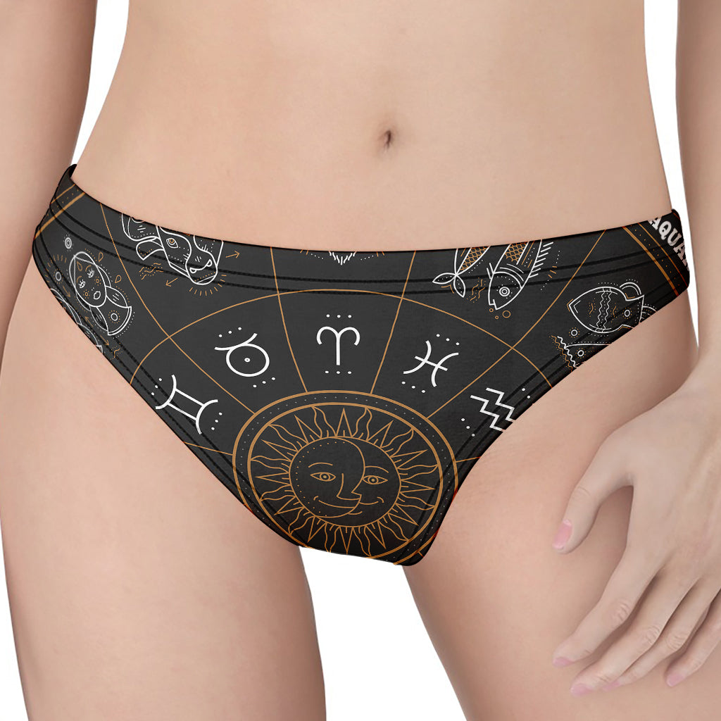 Vintage Zodiac Circle Print Women's Thong