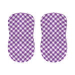 Violet And White Gingham Pattern Print Bar Stool Covers