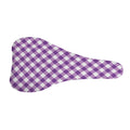 Violet And White Gingham Pattern Print Bicycle Seat Cover