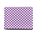 Violet And White Gingham Pattern Print Bifold Wallet