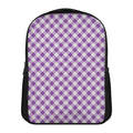 Violet And White Gingham Pattern Print Casual Backpack
