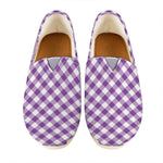 Violet And White Gingham Pattern Print Casual Shoes