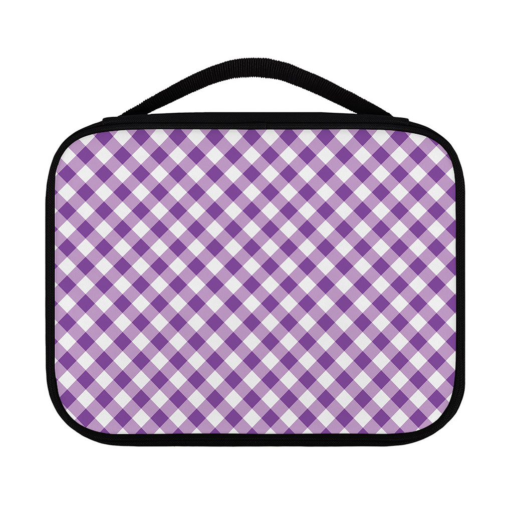 Violet And White Gingham Pattern Print Classic Bible Case