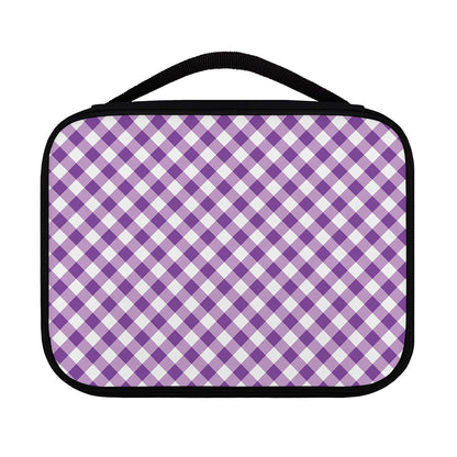 Violet And White Gingham Pattern Print Classic Bible Case