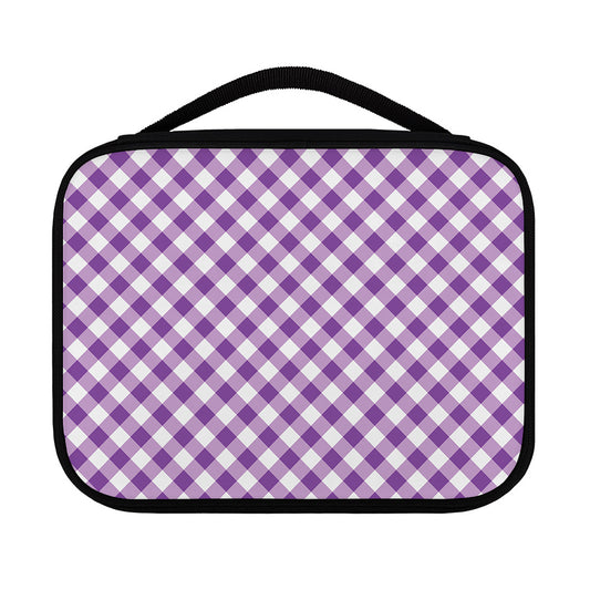 Violet And White Gingham Pattern Print Classic Bible Case