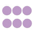 Violet And White Gingham Pattern Print Coaster Set