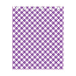 Violet And White Gingham Pattern Print Curtain