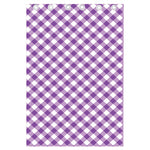 Violet And White Gingham Pattern Print Curtain