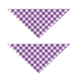 Violet And White Gingham Pattern Print Dog Bandana