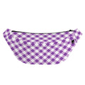 Violet And White Gingham Pattern Print Fanny Pack