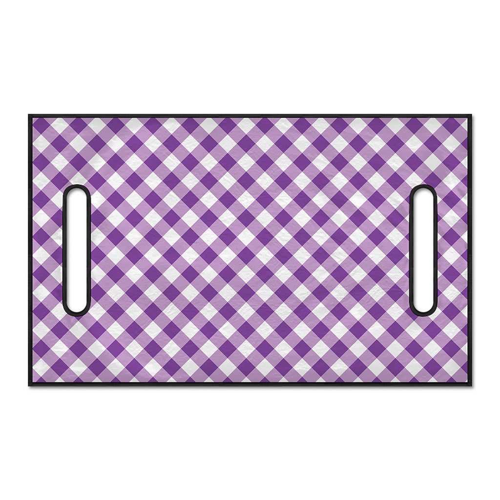 Violet And White Gingham Pattern Print Golf Cart Seat Cover
