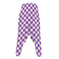 Violet And White Gingham Pattern Print Hammer Pants