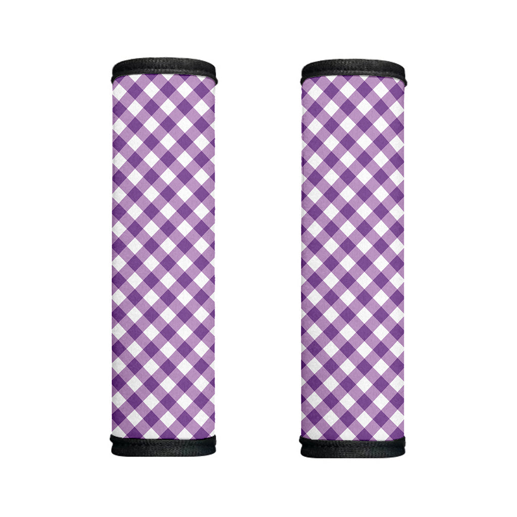 Violet And White Gingham Pattern Print Handle Covers