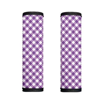 Violet And White Gingham Pattern Print Handle Covers