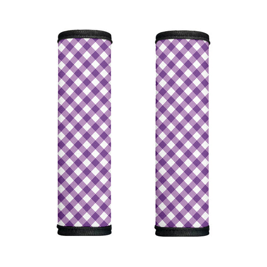 Violet And White Gingham Pattern Print Handle Covers