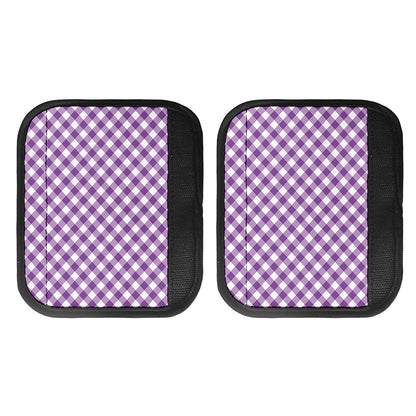 Violet And White Gingham Pattern Print Handle Covers